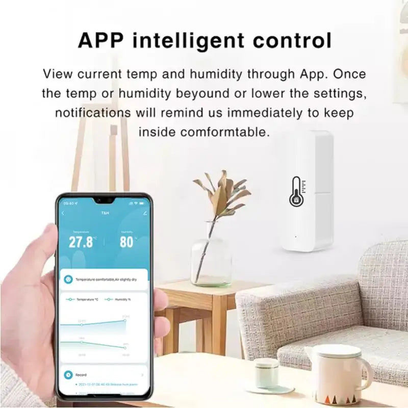 Tuya Wifi Temperature Humidity Sensor With Buzzer Alarm Smart Life APP Monitor Works With Alexa Google Home Smart Home Assistant