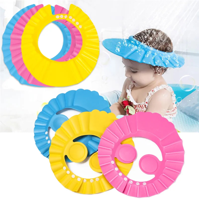 1PC Adjustable Baby Shower Caps Kids Shampoo Hat Bath Shield Waterproof Ear Eye Protection Visor Portable Child Wash Hair Hat