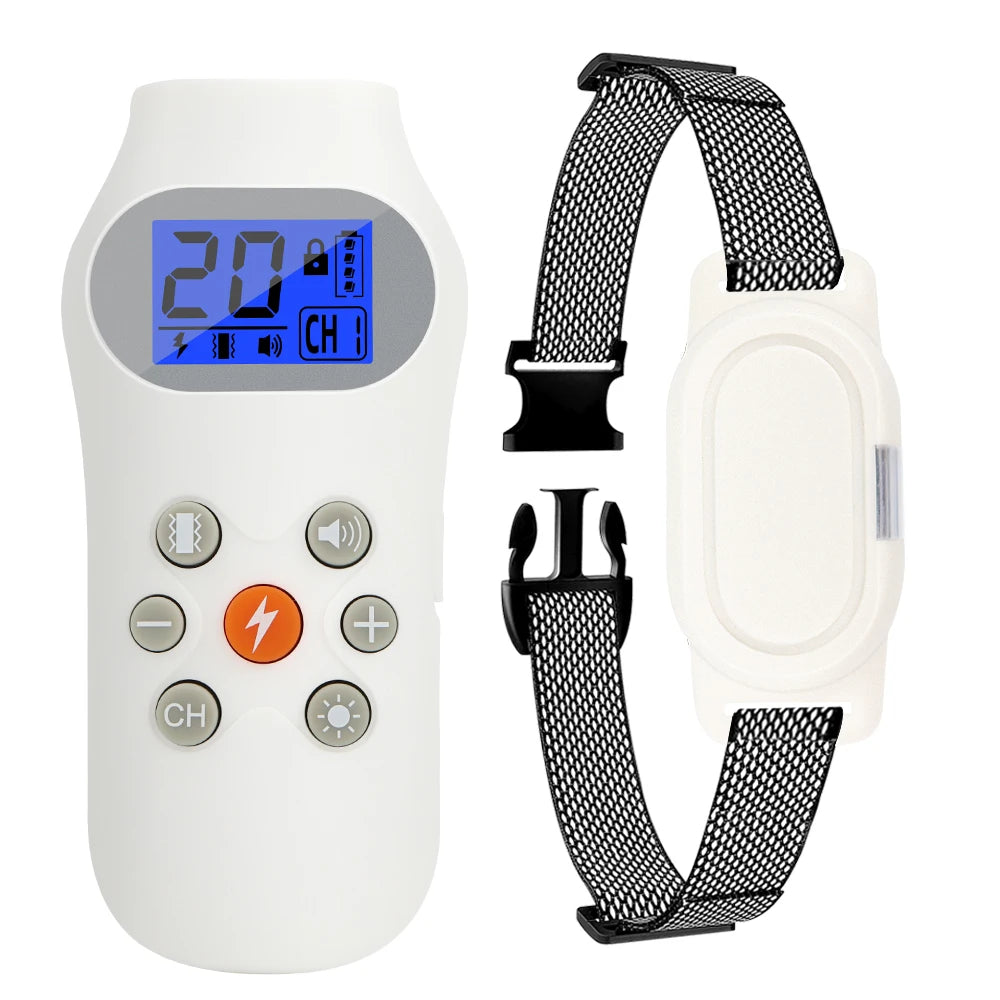 800M Remote Control Dog Training Collar - Rechargeable WHITE / USB