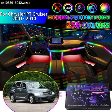 For Chrysler PT Cruiser 2001~2010 PG 2002 RGB Car Interior Ambient Lights Strips Breathing Lighting Kit App Control LED strips by InterCyprus Trading Ltd