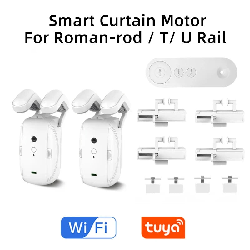 Smart Electric Curtain Motor with Voice Control 2 Motors-WIFI  V2