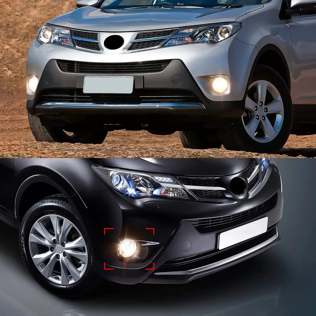 For Toyota RAV4 RAV 4 2013 2014 2015 Fog Light Bumper Lamp With Halogen Bulb Frame Cover Wires Switch Waterproof Car Accessories by InterCyprus Trading Ltd