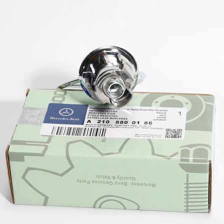 3D Metal Blue Chrome Star Hood Emblem Logo for Mercedes Benz Models W202 W203 W204 W208 W210 W220 W221 - 44mm Size