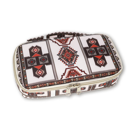 Large Portable Insulin Cooler Travel Bag &ndash; Boho Print Beige