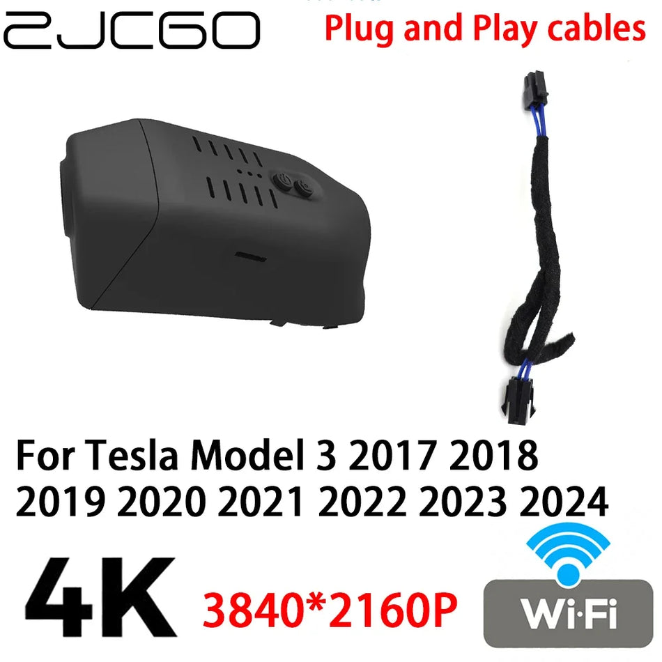 Dash Cam za Tesla Model 3 2017-2024 4K 2160P Prednja kamera 170 stupnjeva širokog vidnog polja Plug and Play