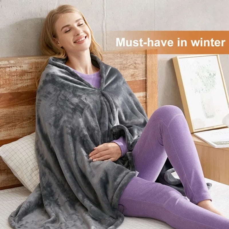 USB Electric Heated Blanket &ndash; Three Heating Levels Included
