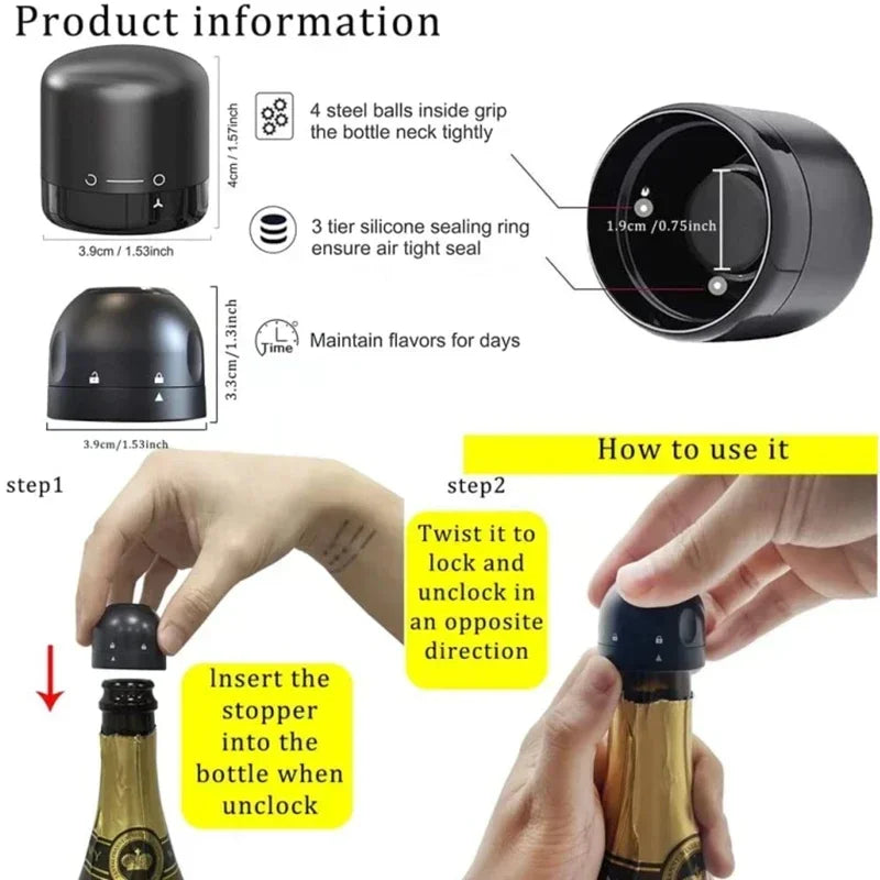 2/1PCS Vacuum Wine Bottle Stopper &ndash; Efficient Sealed Storage