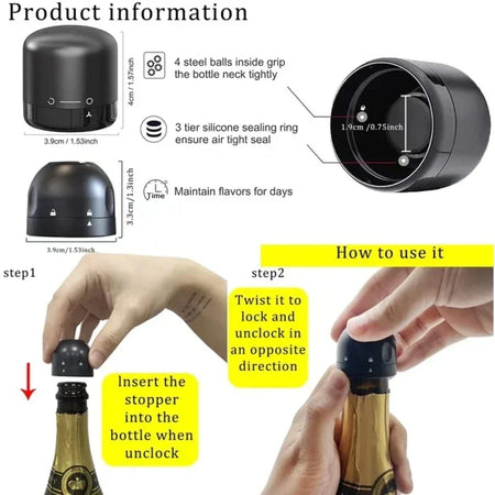 2/1PCS Vacuum Wine Bottle Stopper &ndash; Efficient Sealed Storage