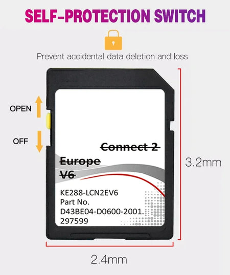 Nissan Note 2013 2014 V6 Europe Map Card &ndash; 16GB Navigation