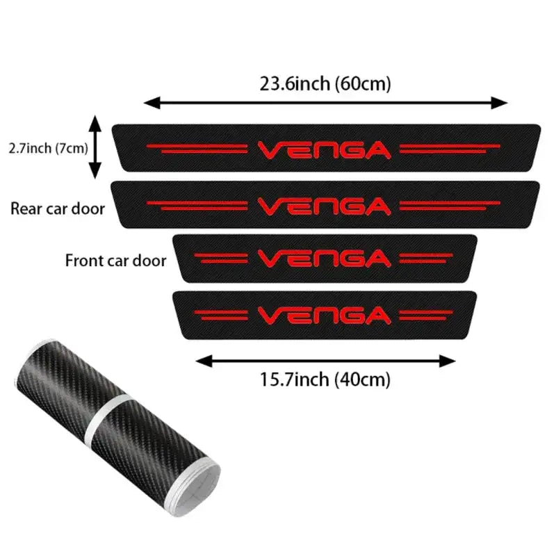 Carbon Fiber Car Door Sill Protector For Kia Venga Threshold 4Pcs door sill