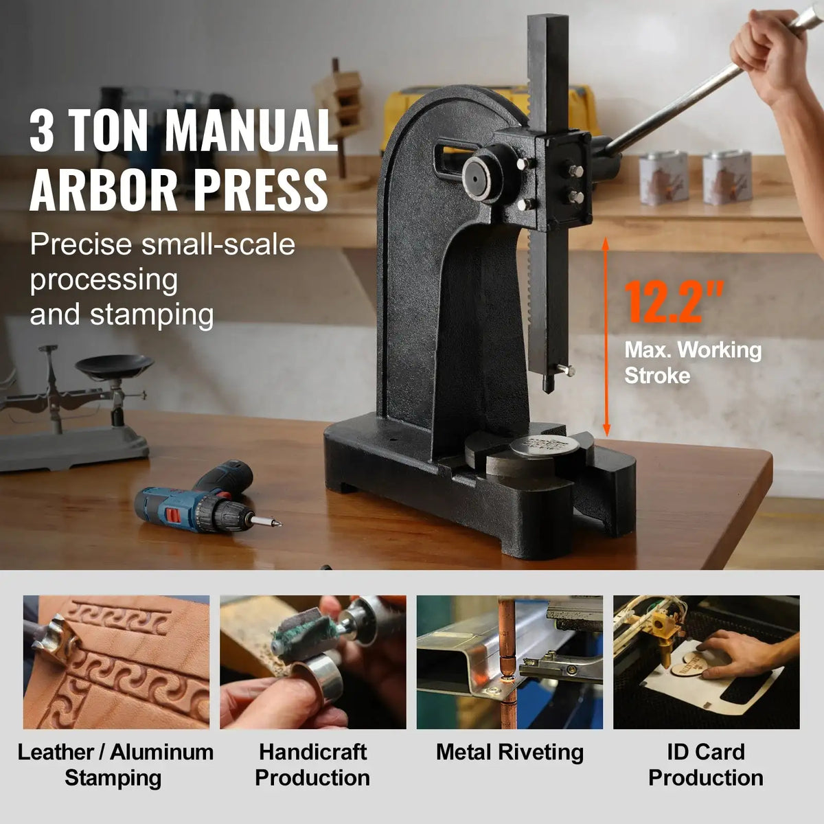 Arbor Press 0.5/1/3Ton &ndash; Heavy-Duty Cast Iron