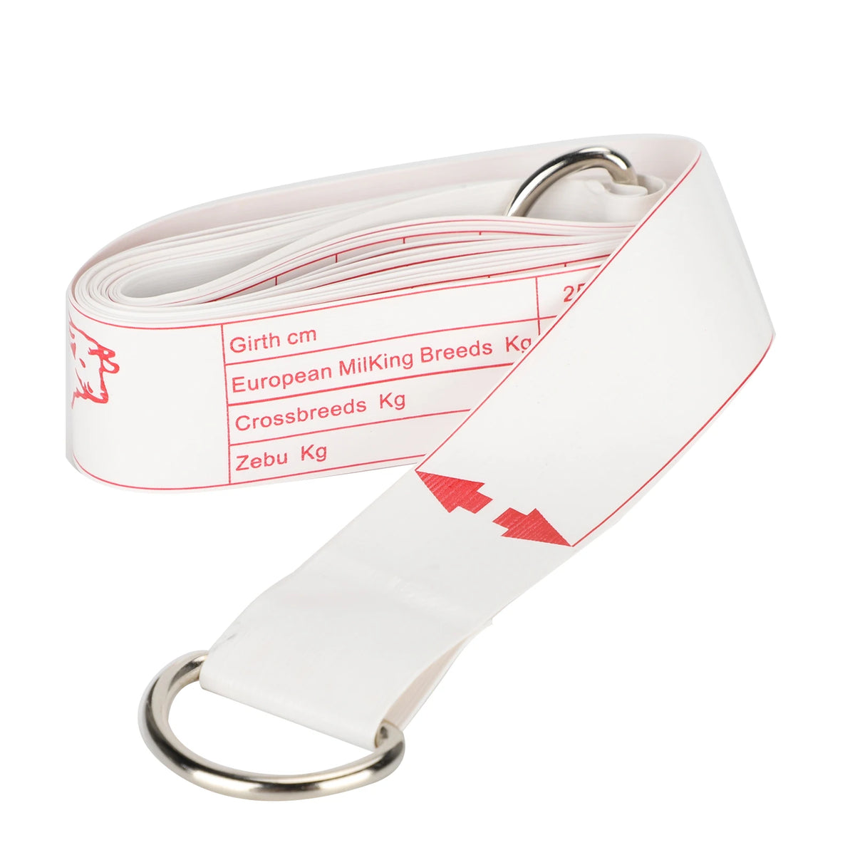 98.4in Cattle Tape Measure Ruler - Two Sided Size Chart