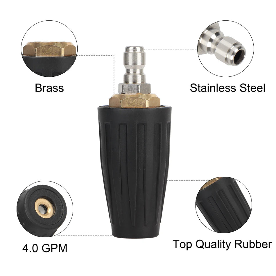 Sukamasis Turbo Purkštuvas 4000 PSI Plovimo Aparatui, 1/4 Colio Greito Sujungimo Automobilių Plovimo Aparatas