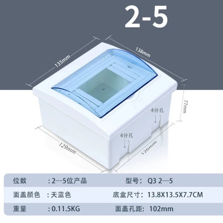 DONGYI 5-8 Way Waterproof Distribution Box IP65 - Durable &amp; Fire Resistant HT 2-5WAY