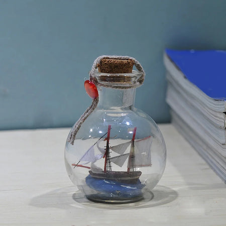 Glass Bottle Ship Series Drifting Bottle &ndash; Mini Boat Inside