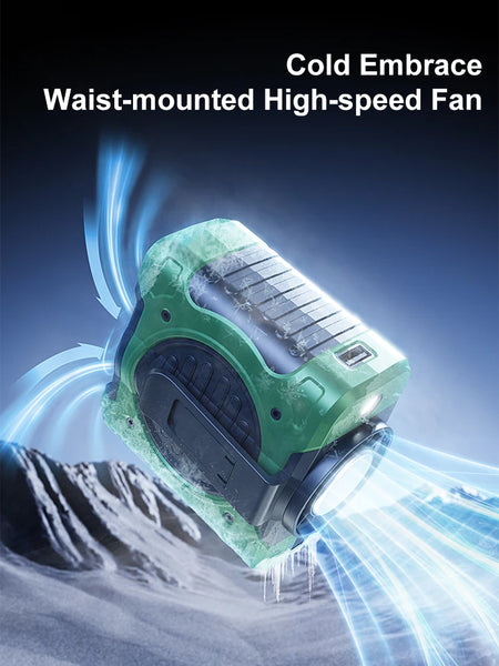 8000mAh Waist Clip Fan &ndash; 199 Wind Speeds with LED Lighting