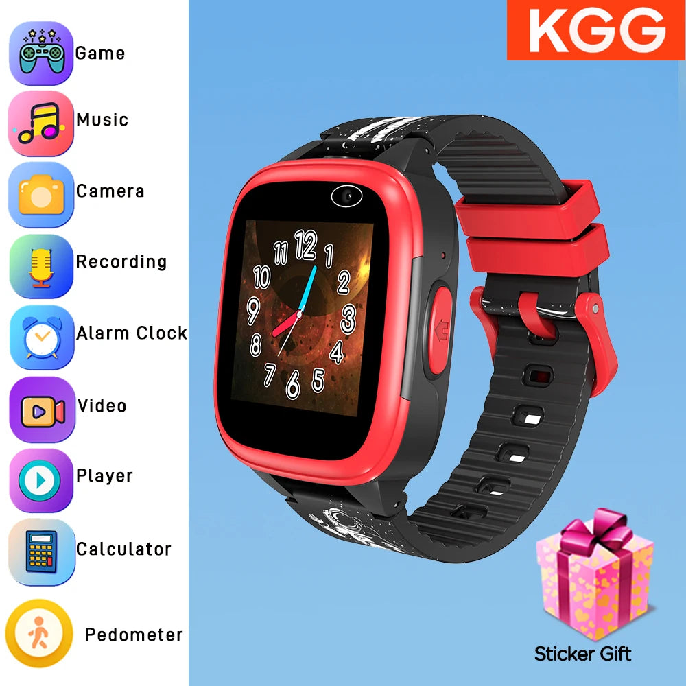 Kids Game Smart Watch &ndash; 11 Games Dual Camera 1.44 IPS Red Black