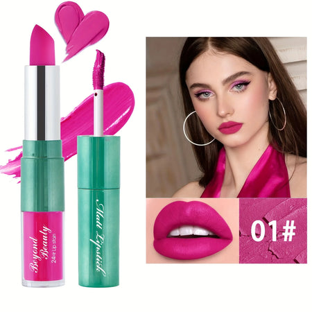 Dual Head Long-Wear Matte Lipstick + Liquid Gloss 01