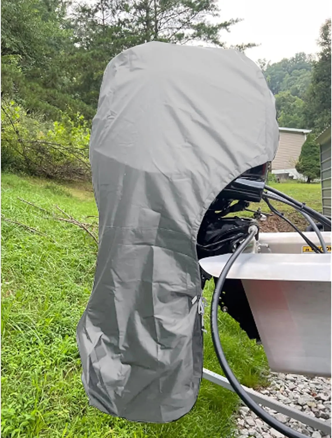 Universal Grey Waterproof Outboard Motor Cover for 6-225HP Engines 175-225HP