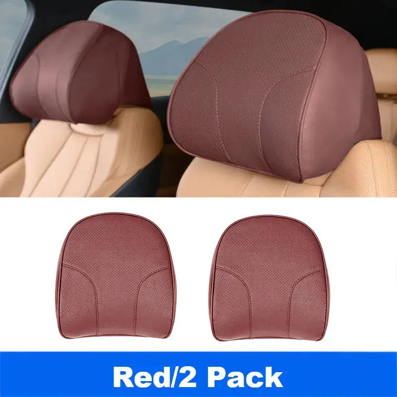 Vtear Universal Car Neck Pillow Memory Foam Headrest Cushion Slip On Elastic Strap Breathable Perforated Neck Relief Accessories by InterCyprus Trading Ltd