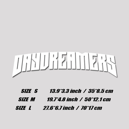 Personalized JDM Style "Day Dreamers" Waterproof PVC Car Decal - High Quality, Unique Design for Full Body Application WHITE / L