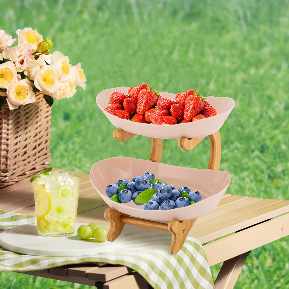 2-Tier Obstschalenständer – Eleganter Obstdisplay-Rack