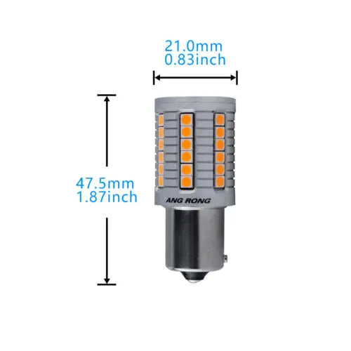 Ampoules de clignotant LED ambre Angrong 581 BAU15S avec Canbus 30W
