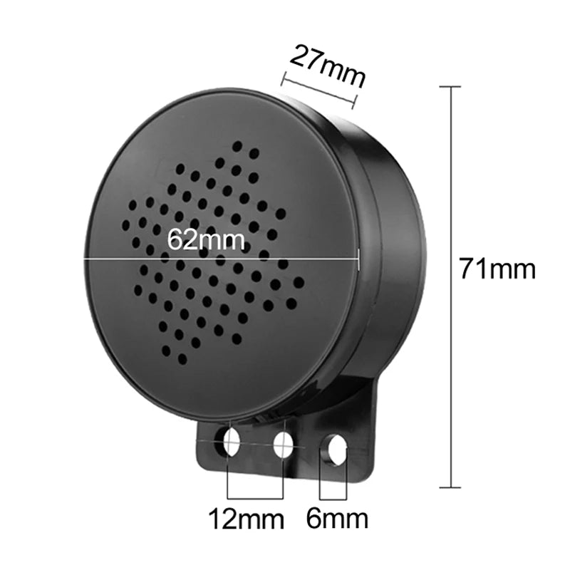 Zwarte alarmspeaker met 3W uitgang voor omgekeerde spraakprompt sirenehoorn