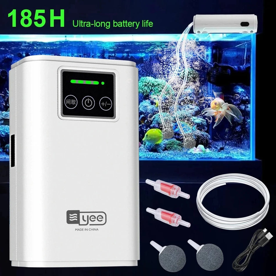 Fish Tank Oxygen Pump &ndash; 6000mAh 185H Silent Portable