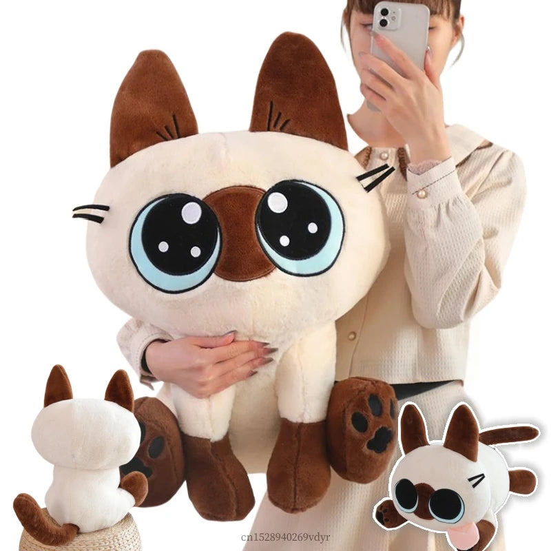 Super Soft 35-60cm Siamese Cat Stuffed Doll for Cozy Home Decor
