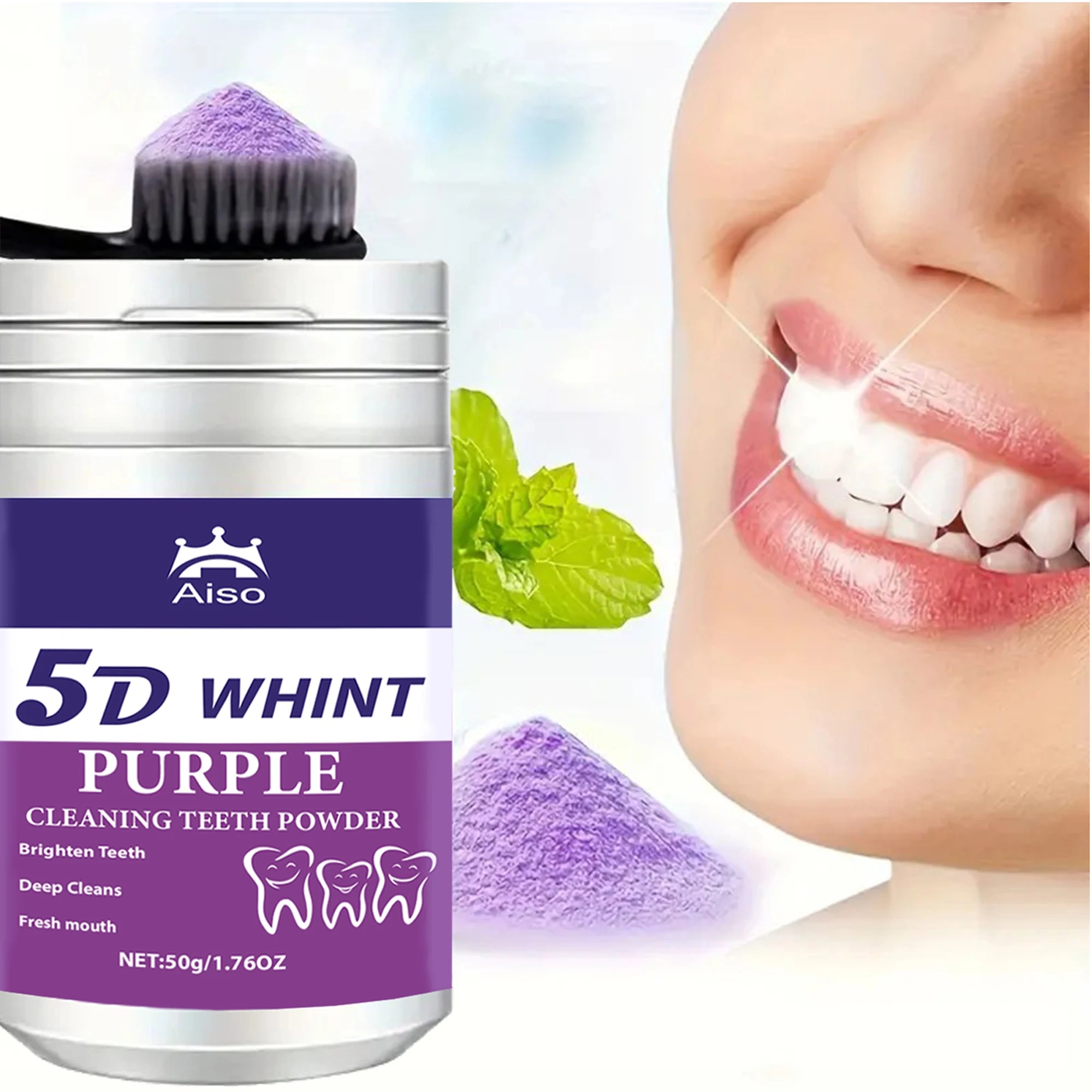 5D Purple Tooth Powder &ndash; Fresh Breath On-The-Go