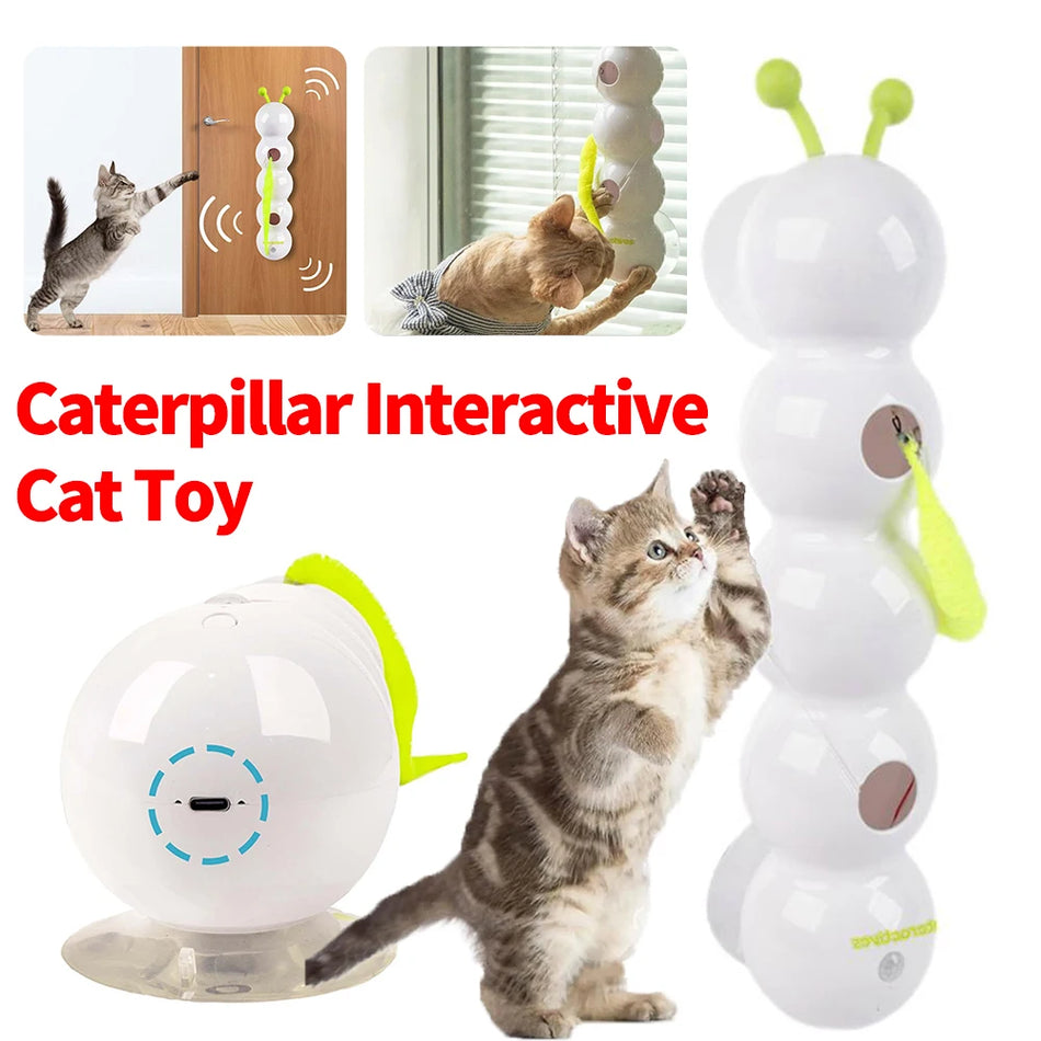 Juguete para Gatos Caterpillar Activado por Movimiento Duradero Recargable