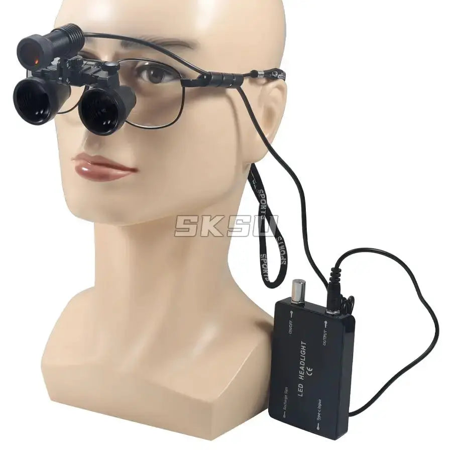 Dental Loupe With Lamp 2.5x 3.5x Magnification Metal Frame Lab Medical Magnifier with Fabric Box for Dentists Focus by InterCyprus Trading Ltd