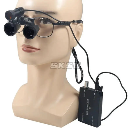 Dental Loupe With Lamp 2.5x 3.5x Magnification Metal Frame Lab Medical Magnifier with Fabric Box for Dentists Focus by InterCyprus Trading Ltd