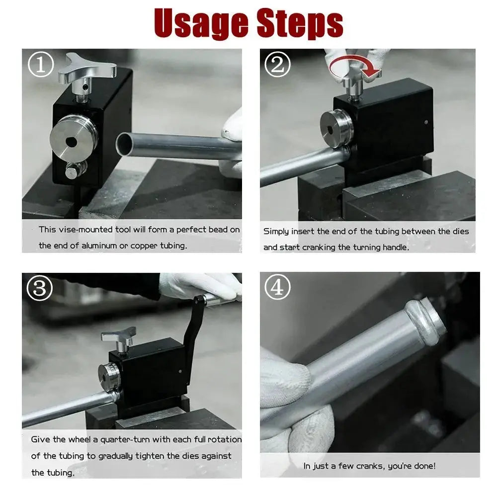 Tubing Beader Tool Manual Bead Roller Intake and Intercooler Piping Crimping Tool Fit 5/8" or Larger ID Tubes Aluminum by InterCyprus Trading Ltd