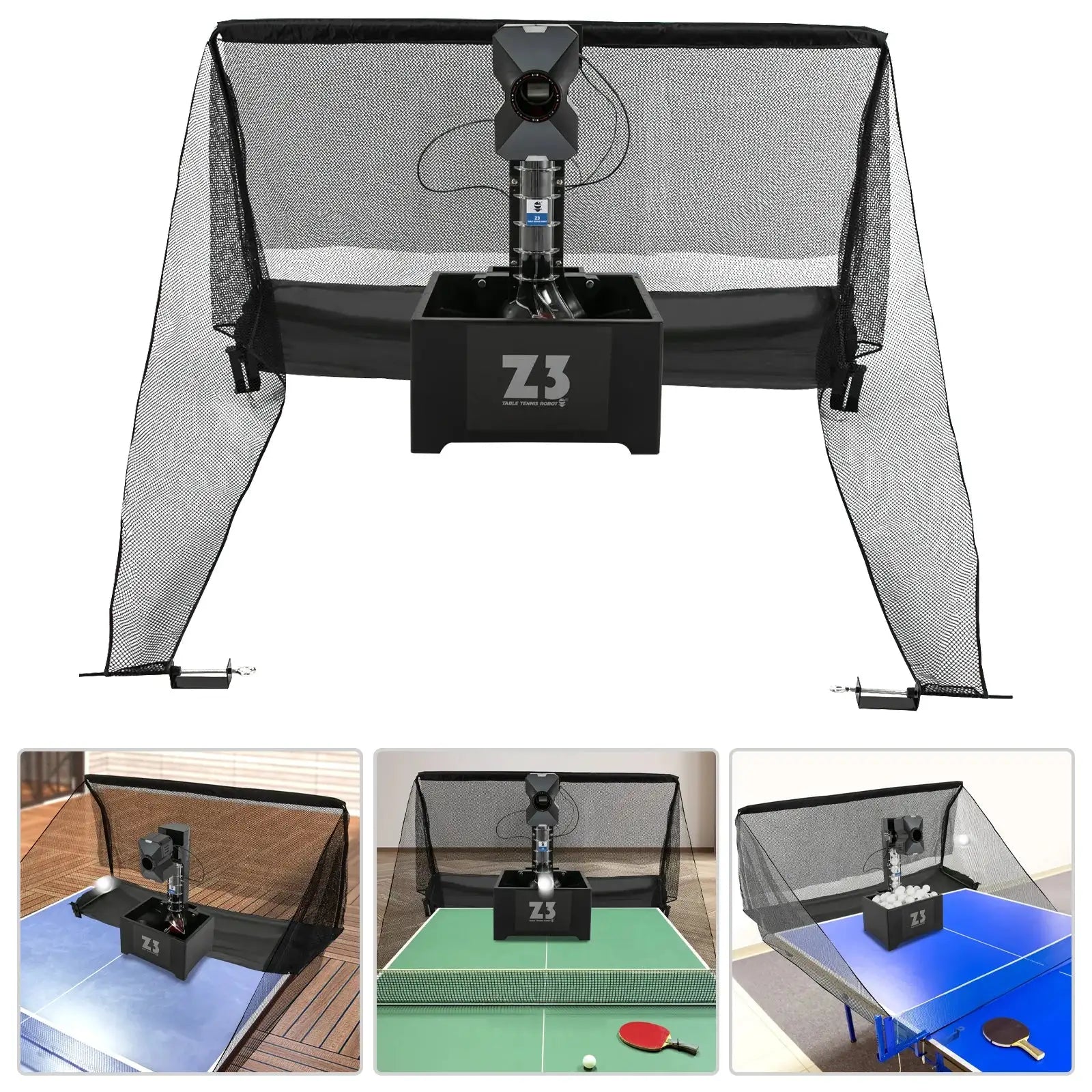 Z3 Ping Pong Ball Machine &ndash; 35-90 Balls/Min Speed, Durable