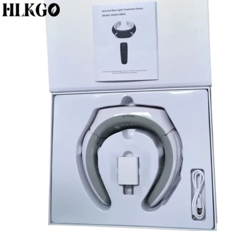 Úleva od bolesti krku červenou světelnou terapií s teplem a laserem