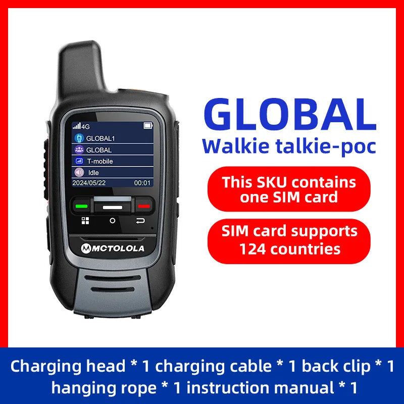 MOTOLOLA Global 4G POC Walkie Talkie &ndash; 5000 Kilometers Range Including SIM card / USB Plug