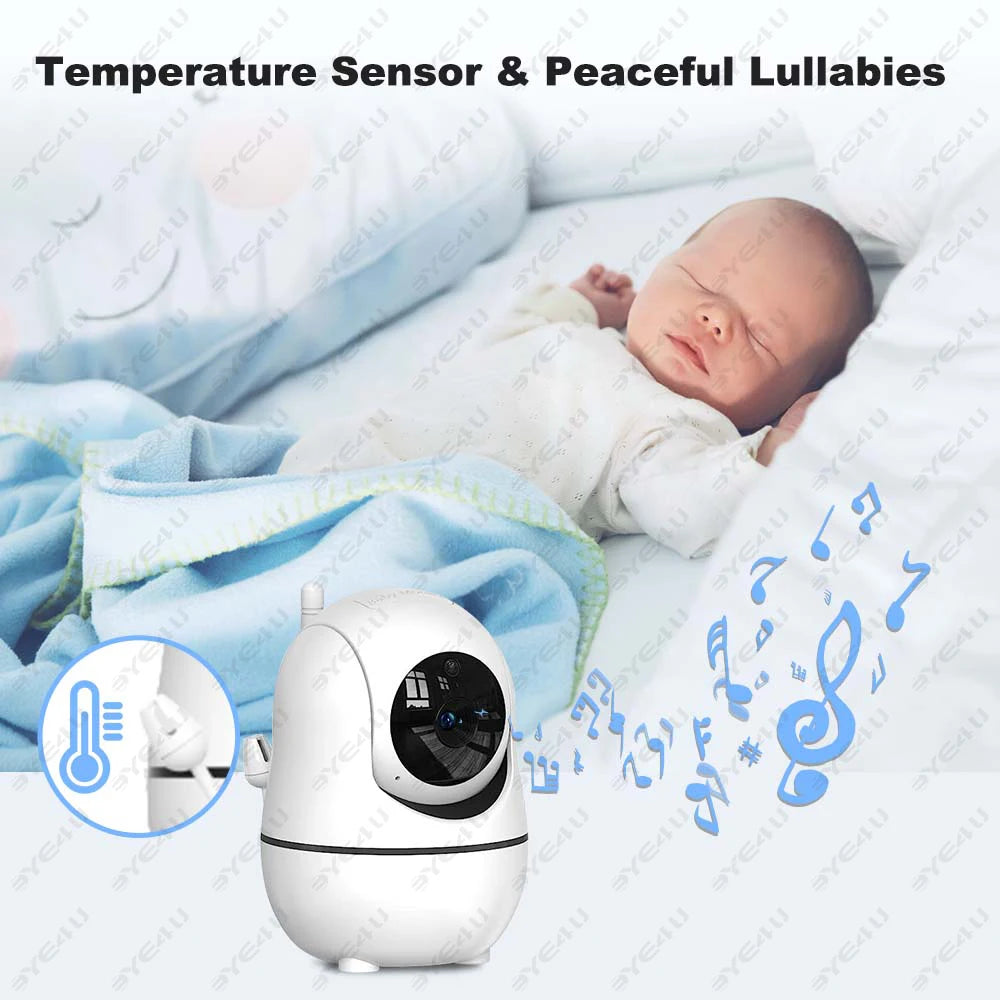 5 Inch HD Video Baby Monitor with Pan Tilt Camera and Temperature Display