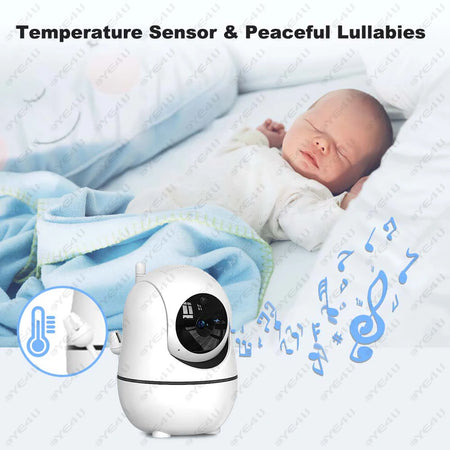5 Inch HD Video Baby Monitor with Pan Tilt Camera and Temperature Display