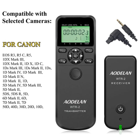 AODELAN WTR-2 Wireless Timer Lapse Intervalometer Remote Control for Multi-Brand Cameras C8 for canon / China