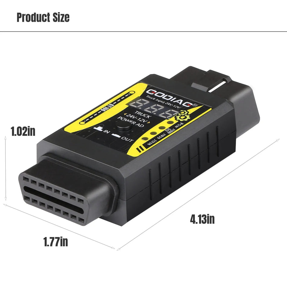 GODIAG GT106 24V to 12V Heavy Duty Truck Adapter for X431, Easydiag, Plastic