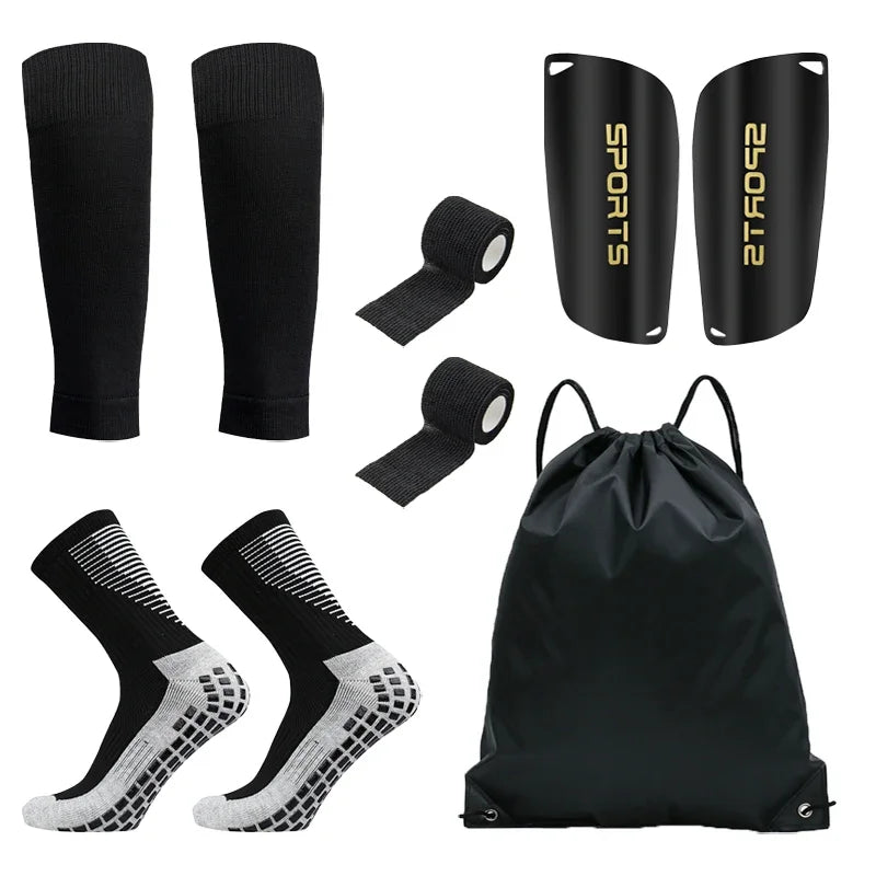 5-Piece Unisex Drawstring Ball Bag Set for Football Training black