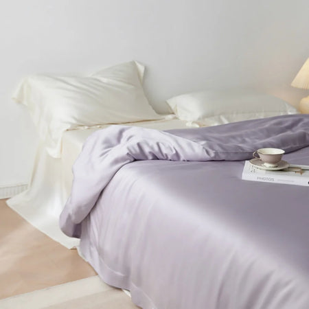 Sondeson Women Beauty Pink Silk Duvet Cover &ndash; Promotes Healthy Skin Purple / Queen 3pcs