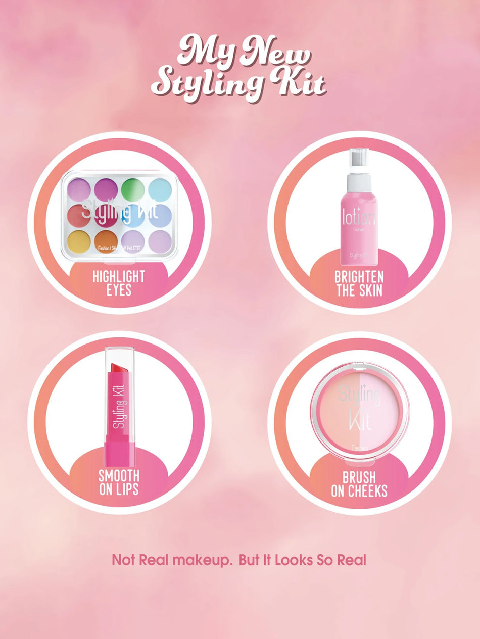 Kids Princess Cosmetic Play Set Lipstick Eyeshadow Jewelry