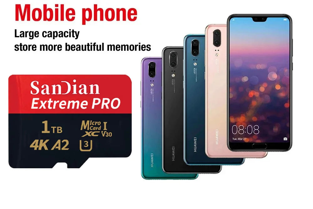Micro TF SD Card 512GB &ndash; High Speed Class 10 U3 4K Performance