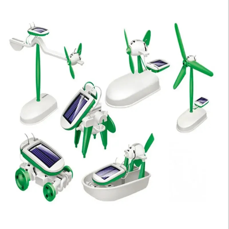 6-in-1 Solar Power DIY STEM Toy Kit for Kids 6 in 1 green