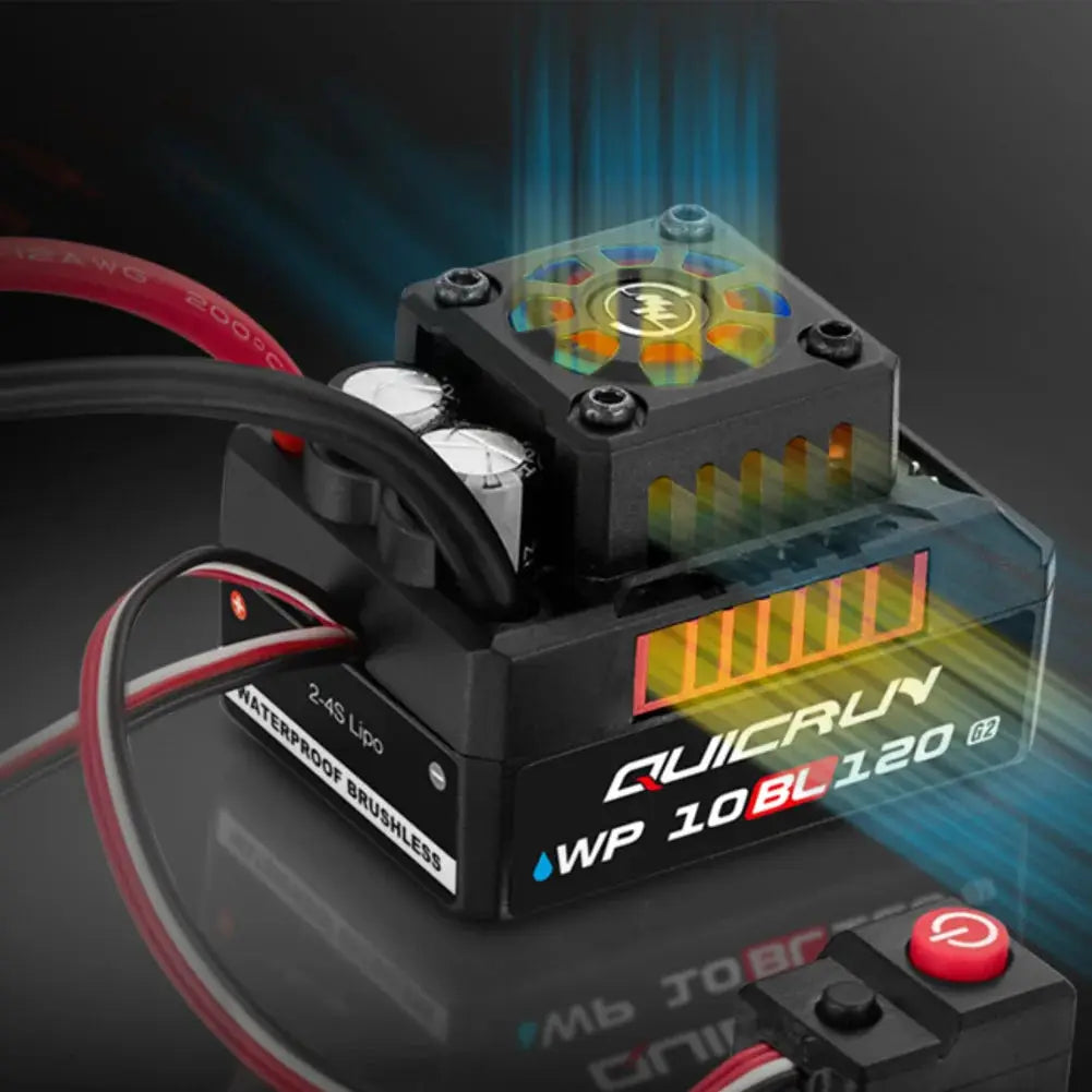 Hobbywing QUICRUN WP 10BL120 G2 120A 2-4S Lipo Speed Controller Brushless ESC Sensorless for 1/10 1/12 RC Car Toy Spare Part by InterCyprus Trading Ltd