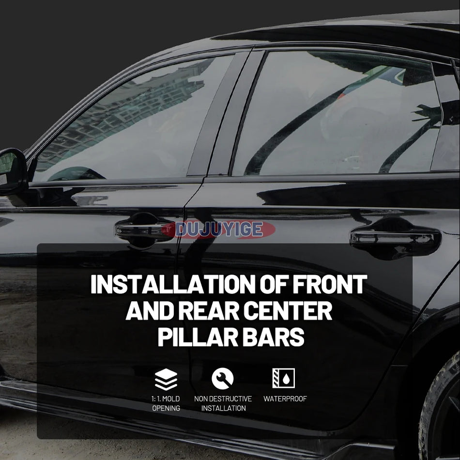 Stulpų lipdukai Audi A3 S3 RS3 8P 2003-2013 4 durų polikarbonato išorės apdaila su blizgiu paviršiumi