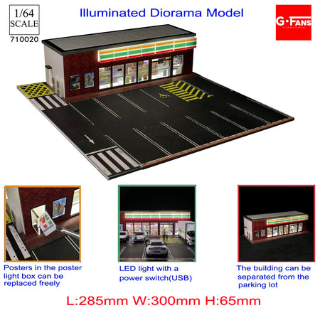 GFans 1:64 Diorama Car Garage &ndash; LED Lights Display 710020